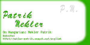 patrik mekler business card